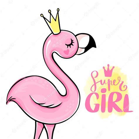 Super girl. pink princess flamingo. trendy illustration: Dibujar y Colorear Fácil con este Paso a Paso, dibujos de Un Flamenco Kawaii, como dibujar Un Flamenco Kawaii para colorear