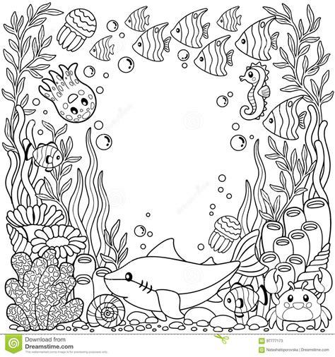 Vector La Página Imprimible Que Colorea Para El Niño Y: Dibujar Fácil, dibujos de Un Fondo De Mar, como dibujar Un Fondo De Mar para colorear