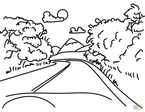 Road in Mountain coloring page | Free Printable Coloring Pages: Dibujar y Colorear Fácil, dibujos de Un Frente Calido, como dibujar Un Frente Calido para colorear