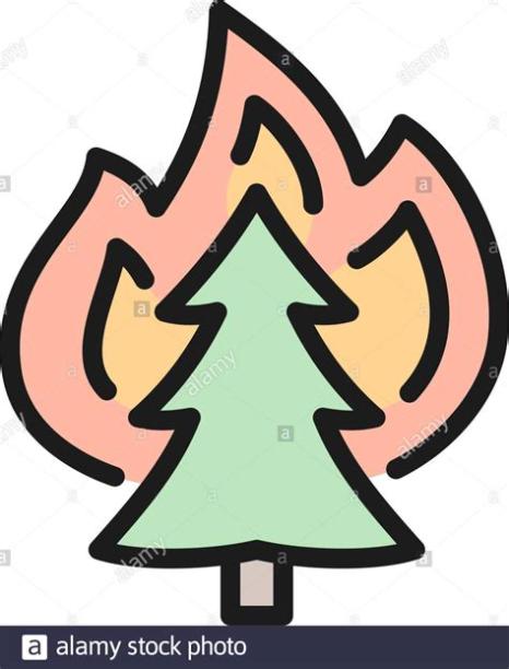 Vector de fuego en el árbol. incendios forestales de: Aprende como Dibujar Fácil, dibujos de Un Fuego Fatuo, como dibujar Un Fuego Fatuo para colorear