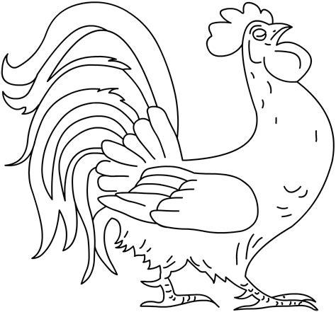 Dibujo para colorear - Gallo canta: Dibujar y Colorear Fácil con este Paso a Paso, dibujos de Un Gallo Para Niños, como dibujar Un Gallo Para Niños para colorear