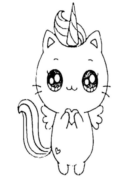 🥇 🥇 Dibujo de gatito kawaii unicornio【2021】: Dibujar y Colorear Fácil con este Paso a Paso, dibujos de Un Gaticornio, como dibujar Un Gaticornio para colorear e imprimir