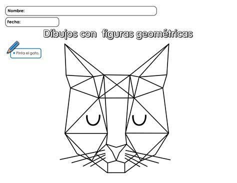 Gato - Hago mi Tarea: Aprender a Dibujar Fácil, dibujos de Un Gato Con Figuras Geometricas, como dibujar Un Gato Con Figuras Geometricas paso a paso para colorear