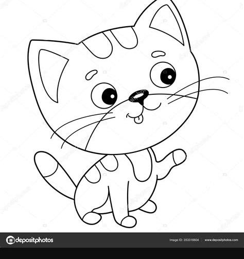 Página Para Colorear Esquema Gato Rayas Dibujos Animados: Aprende como Dibujar y Colorear Fácil con este Paso a Paso, dibujos de Un Gato Con Lineas, como dibujar Un Gato Con Lineas para colorear e imprimir