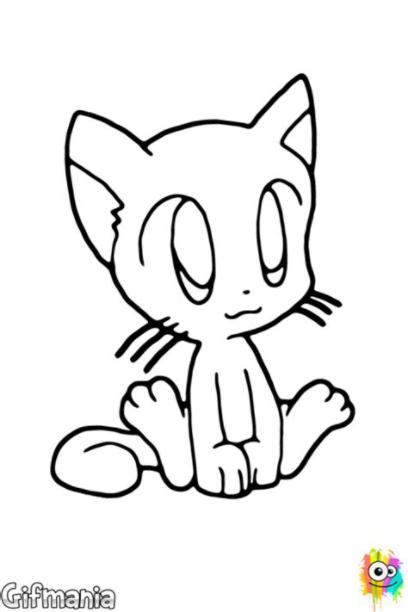 Gato anime | Gifig Things: Dibujar y Colorear Fácil con este Paso a Paso, dibujos de Un Gato De Anime, como dibujar Un Gato De Anime para colorear e imprimir