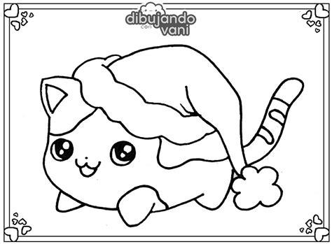gato de navidad para imprimir - Dibujando con Vani: Dibujar Fácil con este Paso a Paso, dibujos de Un Gato De Navidad, como dibujar Un Gato De Navidad paso a paso para colorear
