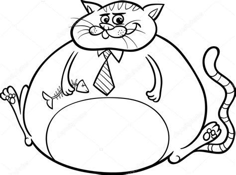 Gato gordo diciendo ilustración de dibujos animados: Dibujar y Colorear Fácil, dibujos de Un Gato Gordo, como dibujar Un Gato Gordo paso a paso para colorear