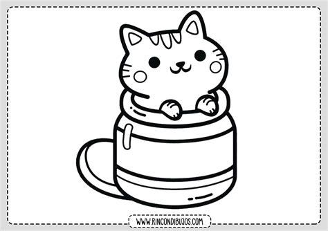 Dibujo Gato Kawaii Colorear - Rincon Dibujos: Dibujar y Colorear Fácil con este Paso a Paso, dibujos de Un Gato Kawaii Imagenes, como dibujar Un Gato Kawaii Imagenes paso a paso para colorear