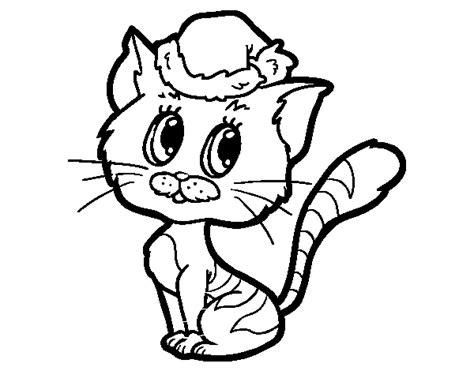 Dibujo de Un gato navideño para Colorear - Dibujos.net: Dibujar Fácil con este Paso a Paso, dibujos de Un Gato Navideño, como dibujar Un Gato Navideño para colorear