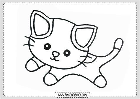 Dibujos Faciles Gatos Colorear - Rincon Dibujos: Dibujar Fácil con este Paso a Paso, dibujos de Un Gato Saltando, como dibujar Un Gato Saltando para colorear e imprimir