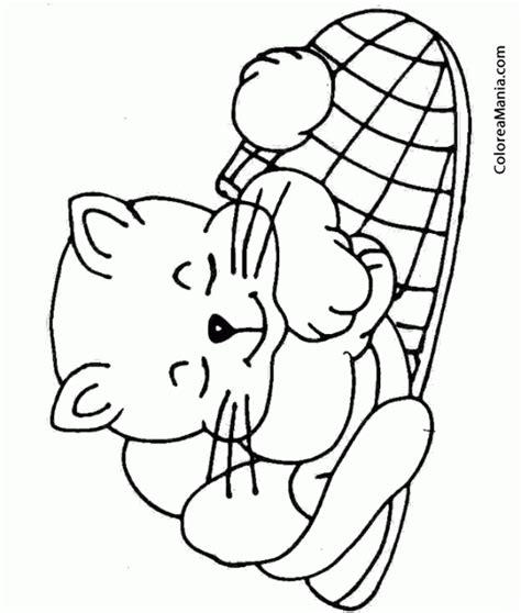 Colorear Gatito tumbado en Zapatilla (Animales Domésticos: Dibujar Fácil, dibujos de Un Gato Tumbado, como dibujar Un Gato Tumbado para colorear