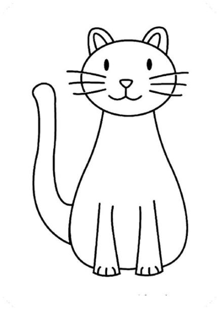 Pin en Dibujos de gatos para Colorear: Dibujar y Colorear Fácil, dibujos de Un Gato Tutorial, como dibujar Un Gato Tutorial para colorear e imprimir
