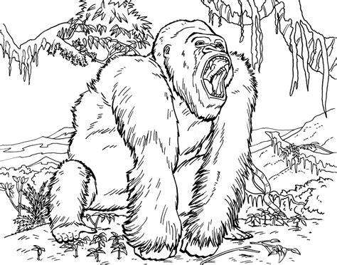 Gorilla Coloring Page Gorilla Free Printable Coloring: Aprende a Dibujar y Colorear Fácil, dibujos de Un Gorila Realista, como dibujar Un Gorila Realista para colorear