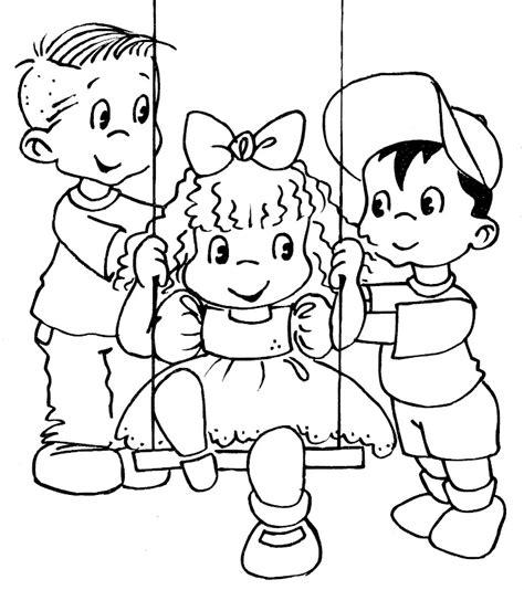 friends in a swing - free coloring pages | Coloring Pages: Dibujar y Colorear Fácil, dibujos de Un Grupo De Amigos, como dibujar Un Grupo De Amigos para colorear e imprimir