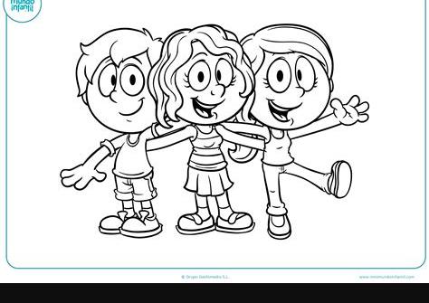 Juegos Dibujos Para Colorear Infantiles - Dibujos Para Pintar: Dibujar Fácil, dibujos de Un Grupo De Amigos, como dibujar Un Grupo De Amigos para colorear