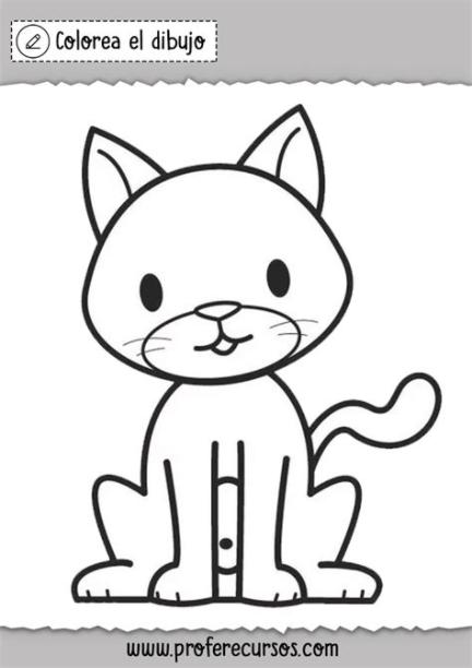 Dibujos de Gatos Para Colorear - Profe Recursos: Dibujar y Colorear Fácil con este Paso a Paso, dibujos de Un Gto, como dibujar Un Gto para colorear
