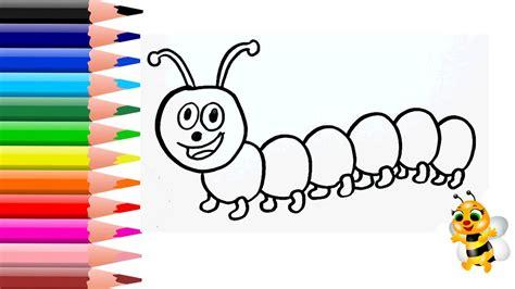 Como Dibujar y colorear a Gusano - Dibujo infantil: Dibujar y Colorear Fácil con este Paso a Paso, dibujos de Un Gusano Para Niños, como dibujar Un Gusano Para Niños para colorear