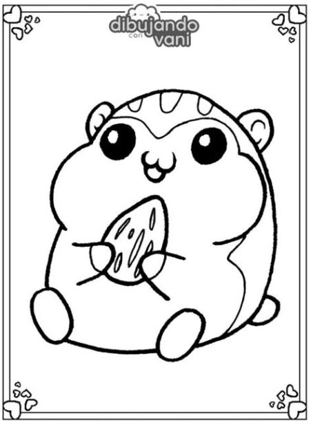 Dibujo de un hamster para imprimir y colorear - Dibujando: Aprender como Dibujar Fácil con este Paso a Paso, dibujos de Un Hamster Kawaii, como dibujar Un Hamster Kawaii paso a paso para colorear