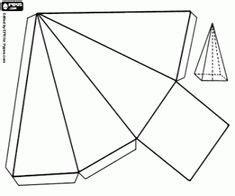 PIRAMIDE CUADRANGULAR | Figuras geometricas para armar: Dibujar y Colorear Fácil, dibujos de Un Icosaedro En Autocad, como dibujar Un Icosaedro En Autocad paso a paso para colorear