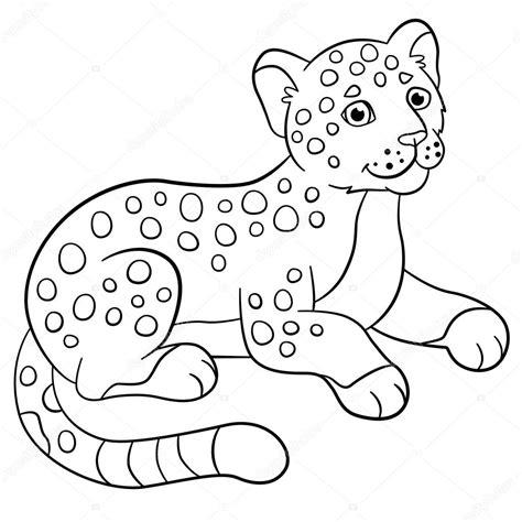 Páginas para colorear. Pequeño lindo bebé jaguar: Aprender como Dibujar y Colorear Fácil, dibujos de Un Jaguar Para Niños, como dibujar Un Jaguar Para Niños paso a paso para colorear