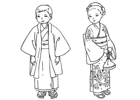 Dibujo para colorear - Los niños japoneses: Aprender a Dibujar y Colorear Fácil con este Paso a Paso, dibujos de Un Japones, como dibujar Un Japones para colorear e imprimir