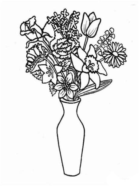 10 dibujos de flores en un jarron para colorear: Dibujar Fácil, dibujos de Un Jarron, como dibujar Un Jarron para colorear