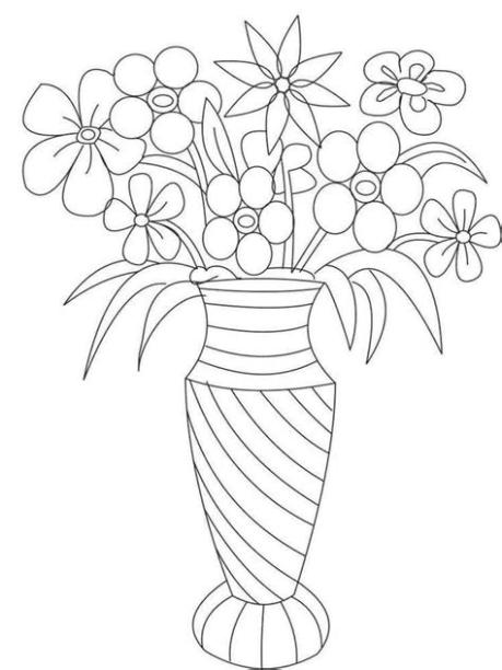 10 dibujos de flores en un jarron para colorear: Dibujar y Colorear Fácil, dibujos de Un Jarron Con Flores, como dibujar Un Jarron Con Flores para colorear e imprimir