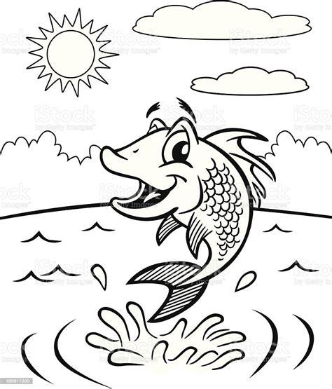 Ilustración de Libro Para Colorear Pescado y más: Dibujar y Colorear Fácil, dibujos de Un Lago De Agua, como dibujar Un Lago De Agua para colorear e imprimir