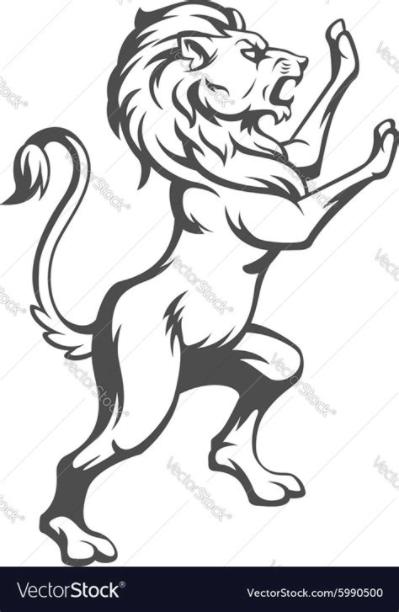 Heraldic lion standing Royalty Free Vector Image: Dibujar Fácil, dibujos de Un León Rampante, como dibujar Un León Rampante para colorear