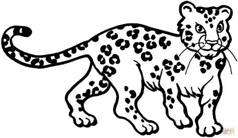 Dibujo de Dibujo de un Cachorro de Leopardo para colorear: Dibujar Fácil con este Paso a Paso, dibujos de Un Leopardo De Las Nieves, como dibujar Un Leopardo De Las Nieves paso a paso para colorear