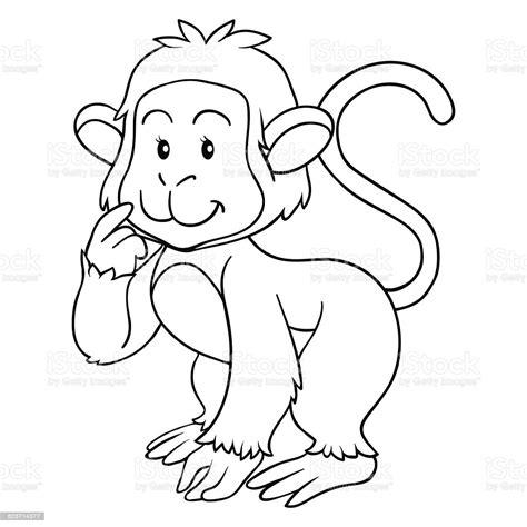 Libro Para Colorear Illustracion Libre de Derechos: Aprende a Dibujar y Colorear Fácil con este Paso a Paso, dibujos de Un Macaco, como dibujar Un Macaco para colorear e imprimir