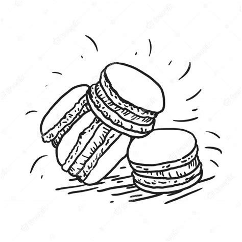 Dibujos animados doodle macaron tortas. ilustración de: Aprende a Dibujar Fácil, dibujos de Un Macaron, como dibujar Un Macaron para colorear e imprimir