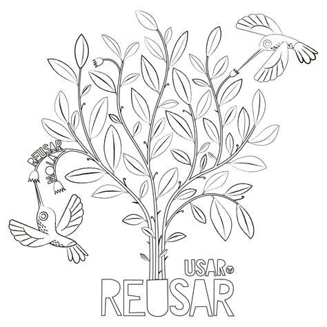 El árbol de Usar y Reusar. descargable para colorear ⋆: Aprende a Dibujar Fácil con este Paso a Paso, dibujos de Un Madroño, como dibujar Un Madroño para colorear