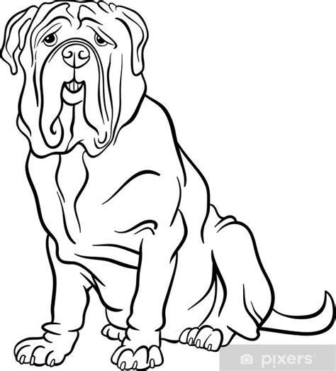 Vinilo Pixerstick Napolitano dibujo animado del perro: Aprende como Dibujar y Colorear Fácil, dibujos de Un Mastin, como dibujar Un Mastin para colorear