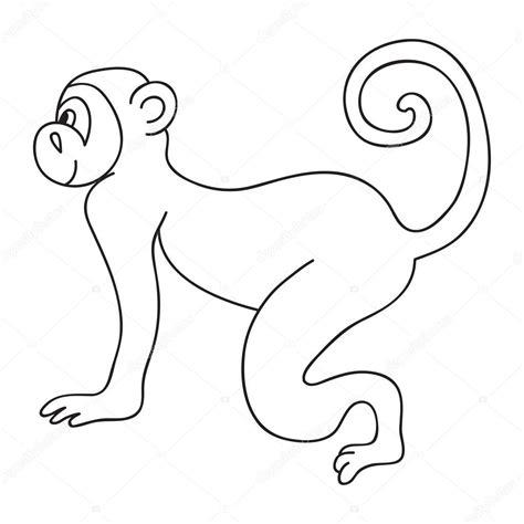 Mono divertido Vector. Ilustración página para colorear: Aprende a Dibujar y Colorear Fácil con este Paso a Paso, dibujos de Un Mono Titi, como dibujar Un Mono Titi paso a paso para colorear