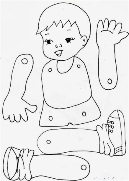 Muñeco articulado para estimulación temprana: Dibujar y Colorear Fácil, dibujos de Un Muñeco Articulado, como dibujar Un Muñeco Articulado para colorear