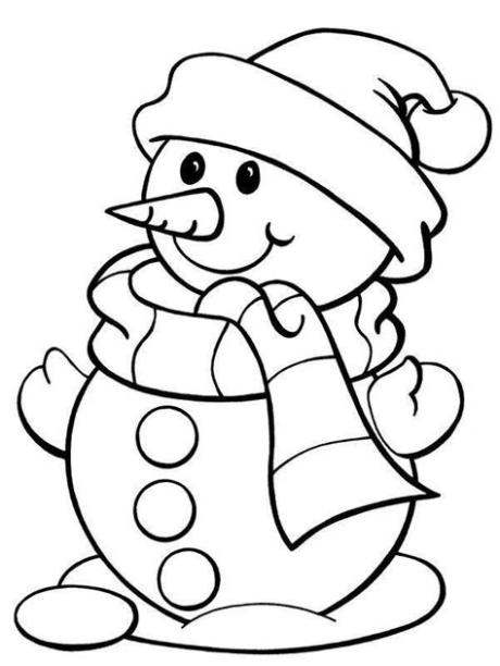 muneco de nieve con bufanda de Navideno para colorear: Dibujar y Colorear Fácil con este Paso a Paso, dibujos de Un Muñeco De Navidad, como dibujar Un Muñeco De Navidad para colorear e imprimir