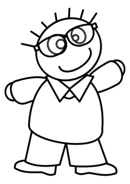 Dibujo para colorear niño con gafas - Dibujos Para: Aprender a Dibujar Fácil, dibujos de Un Niño Con Gafas, como dibujar Un Niño Con Gafas para colorear e imprimir