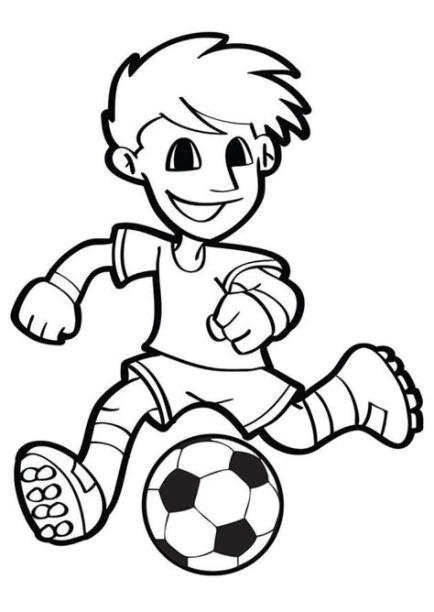 Dibujos de Fútbol para colorear. Imprimir en línea para: Aprender como Dibujar y Colorear Fácil con este Paso a Paso, dibujos de Un Niño Jugando Futbol, como dibujar Un Niño Jugando Futbol para colorear