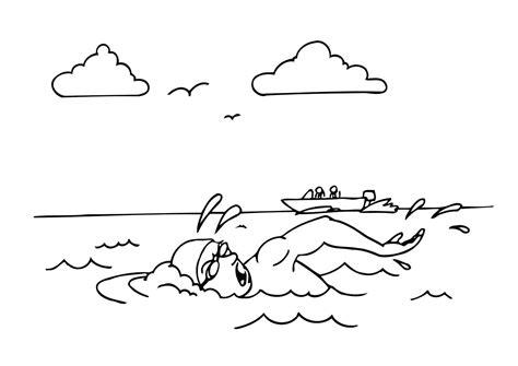 Dibujo para colorear Nadar - Dibujos Para Imprimir Gratis: Dibujar y Colorear Fácil con este Paso a Paso, dibujos de Un Niño Nadando, como dibujar Un Niño Nadando para colorear
