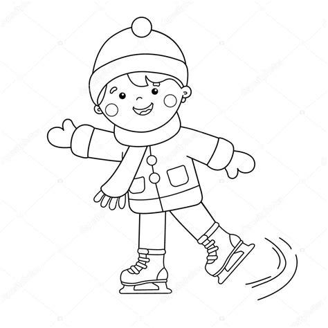 Imágenes: niños vestidos de invierno para colorear: Dibujar Fácil, dibujos de Un Niño Patinando, como dibujar Un Niño Patinando paso a paso para colorear