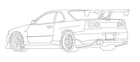 Las 8 mejores imágenes de pascual | Dibujos de autos: Aprende como Dibujar Fácil, dibujos de Un Nissan Skyline Gtr R34, como dibujar Un Nissan Skyline Gtr R34 para colorear