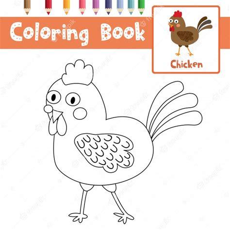 Página para colorear de pollo | Vector Premium: Dibujar Fácil con este Paso a Paso, dibujos de Un Ollo 3D, como dibujar Un Ollo 3D paso a paso para colorear