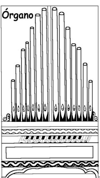 ORGANOS DIBUJOS PARA COLOREAR: Dibujar Fácil con este Paso a Paso, dibujos de Un Organo Musical, como dibujar Un Organo Musical para colorear