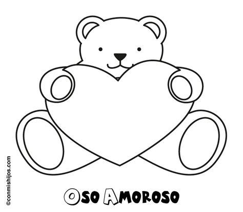 Dibujo de un oso amoroso para colorear con niños: Dibujar y Colorear Fácil, dibujos de Un Osito Con Un Corazon, como dibujar Un Osito Con Un Corazon para colorear