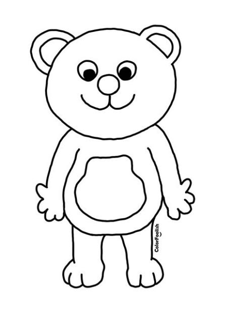 Dibujo para colorear de un oso de peluche de pie: Aprende a Dibujar y Colorear Fácil con este Paso a Paso, dibujos de Un Oso De Pie, como dibujar Un Oso De Pie para colorear e imprimir