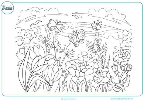 Bonitos Primavera Dibujos De Flores Para Colorear: Aprende a Dibujar Fácil con este Paso a Paso, dibujos de Un Paisaje Bonito, como dibujar Un Paisaje Bonito para colorear