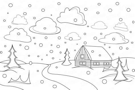 Paisajes Para Dibujar A Lapiz Faciles Para Ninos: Dibujar y Colorear Fácil, dibujos de Un Paisaje De Invierno, como dibujar Un Paisaje De Invierno para colorear