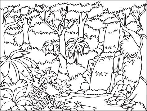 Paisajes del mundo para colorear: Dibujar Fácil con este Paso a Paso, dibujos de Un Paisaje De Selva, como dibujar Un Paisaje De Selva para colorear