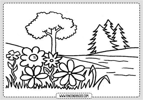 Dibujo de Paisaje de un Bosque para Colorear - Rincon Dibujos: Aprender como Dibujar Fácil, dibujos de Un Paisaje De Un Bosque, como dibujar Un Paisaje De Un Bosque paso a paso para colorear